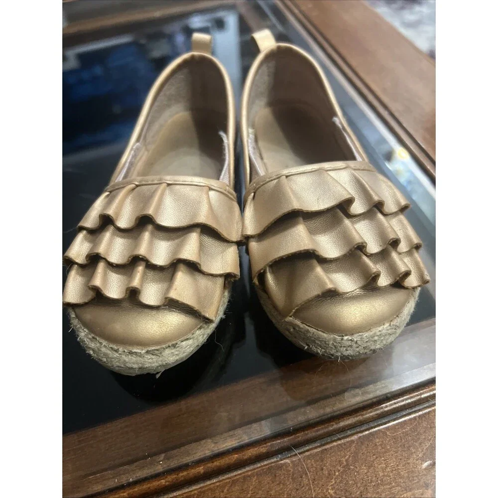 OshKosh B'Gosh Kids BELLE Girl's Size  9‎ Rose Gold Espadrille Flat Loafer